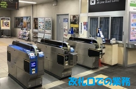 駅の改札口+見出し：改札口での業務