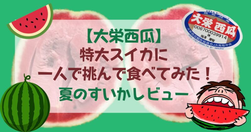 ［アイキャッチ］【大栄西瓜】特大スイカに一人で挑んで食べてみた！｜夏のすいかレビュー